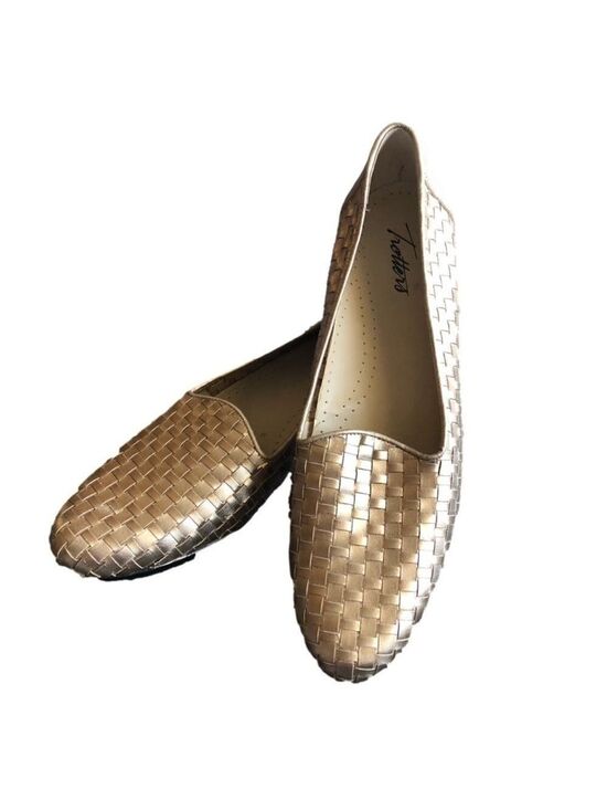 Trotters Shoes - Trotters Size 9S gold basket weave leather loafers, flats, slip ons